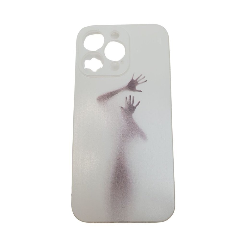Shadow Figure iphone 12 or 13 White Phone Case Choose Your Size